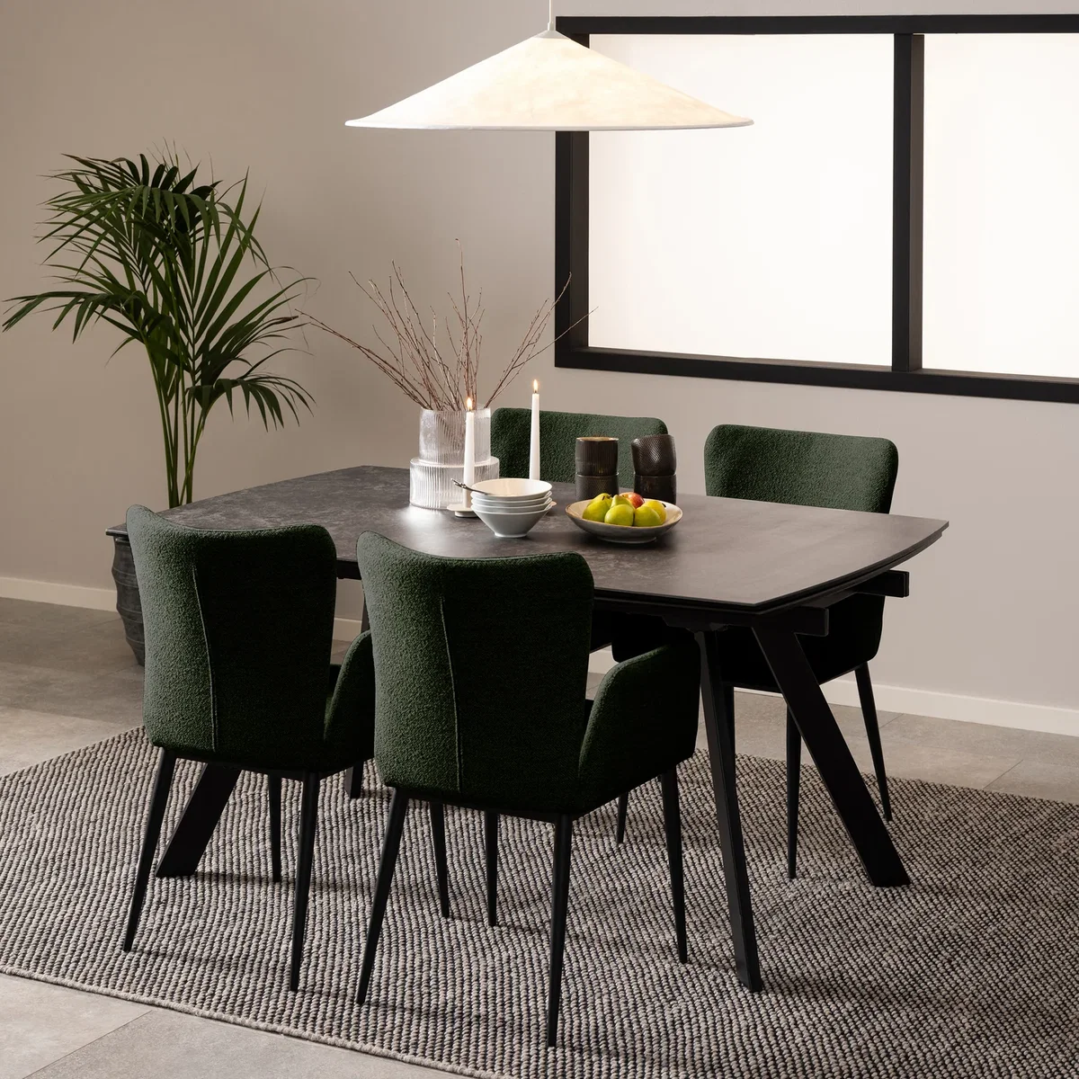 Blackburn Extending Ceramic Dining Table in Black 160-240cm - Black – image 5