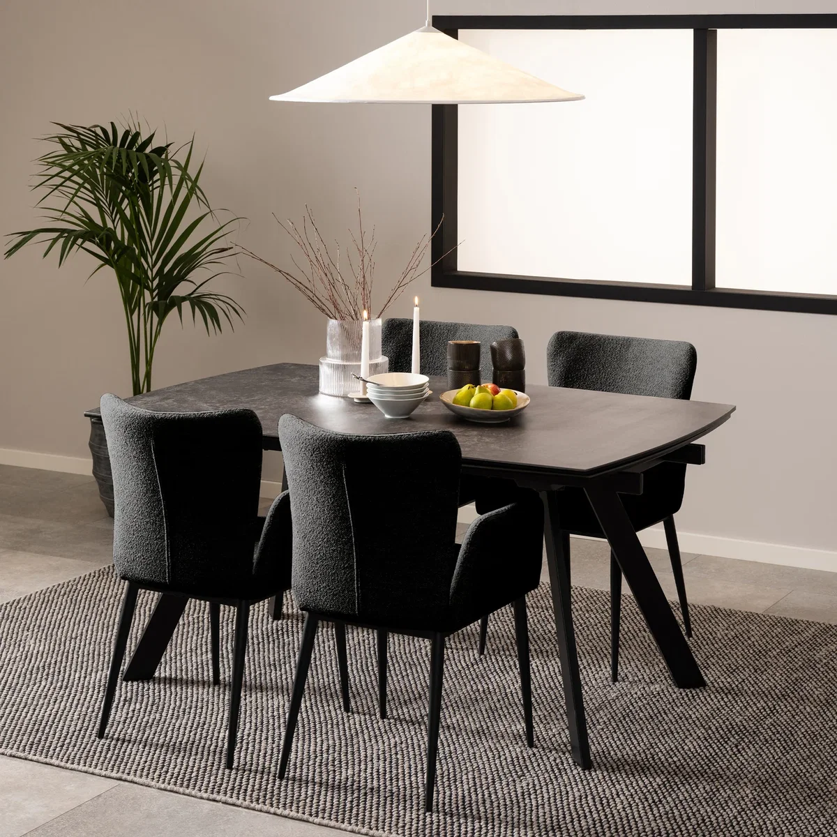 Blackburn Extending Ceramic Dining Table in Black 160-240cm - Black – image 7