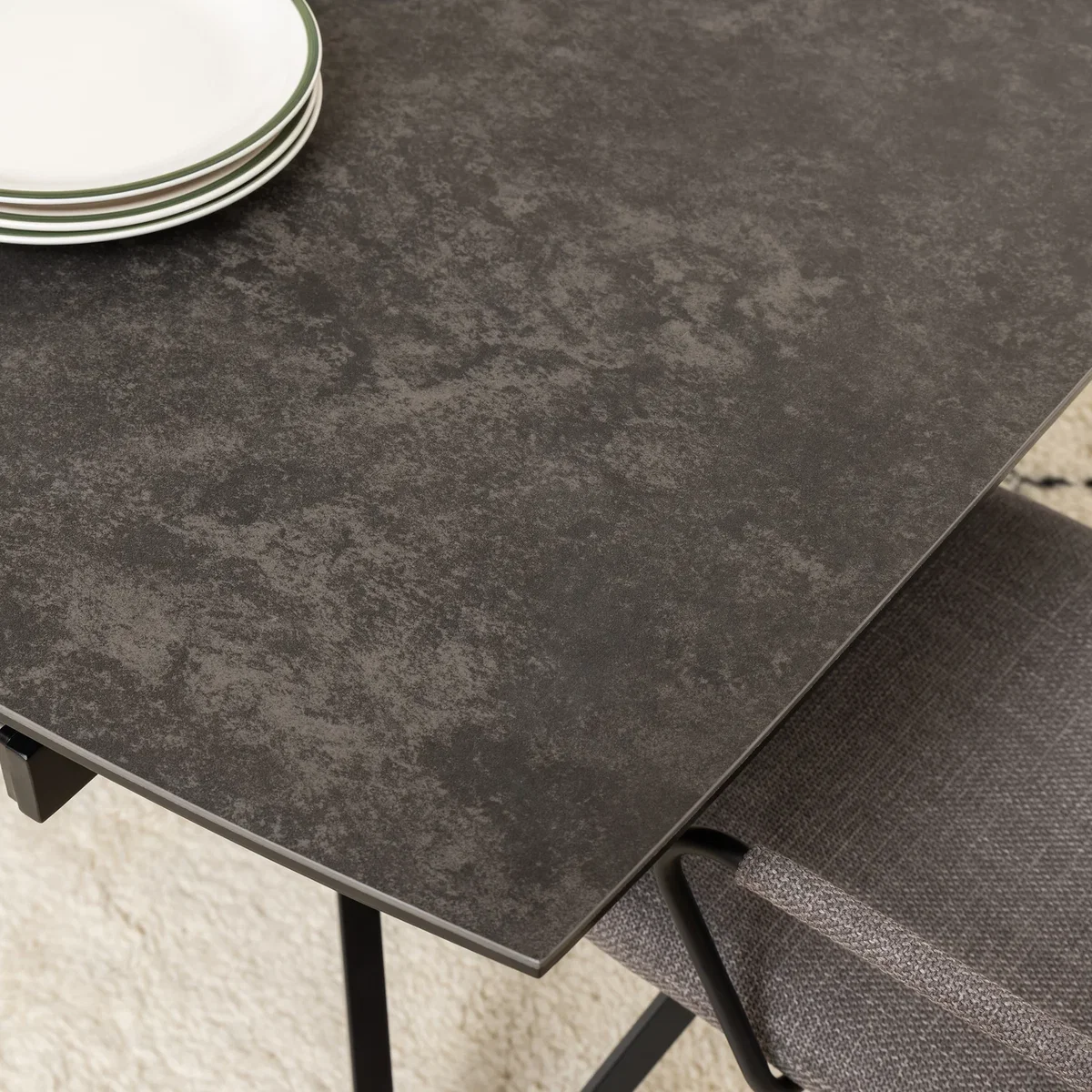 Blackburn Extending Ceramic Dining Table in Black 160-240cm - Black – image 8