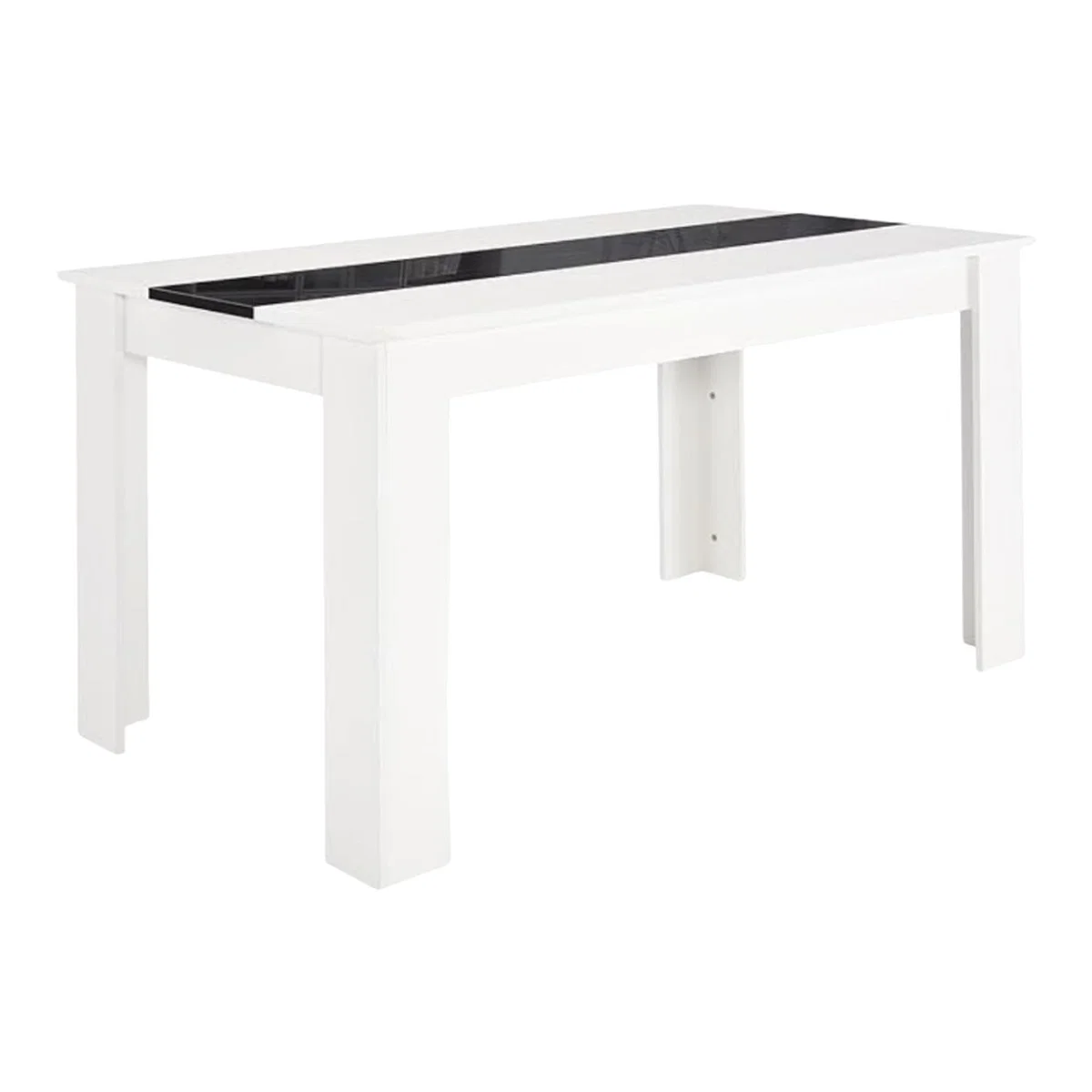 Dining Table Wood Kitchen Place for 6 Seats - White