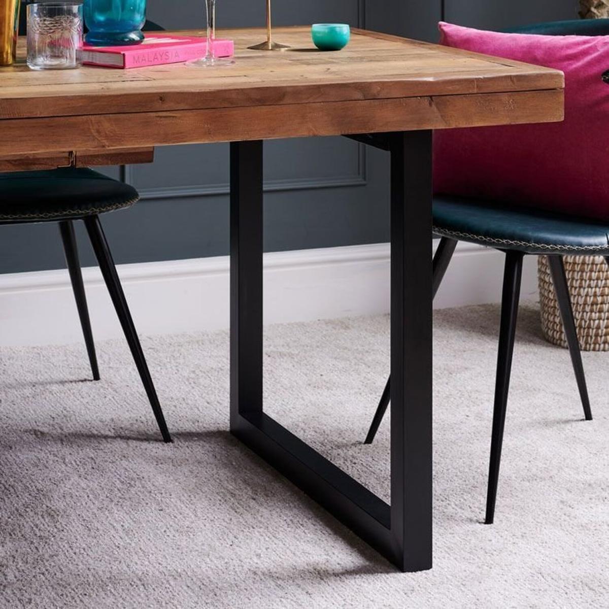 Adelaide Large Extendable Dining Table - Brown, Black – image 2