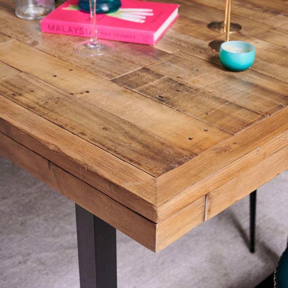 Adelaide Large Extendable Dining Table - Brown, Black – image 3