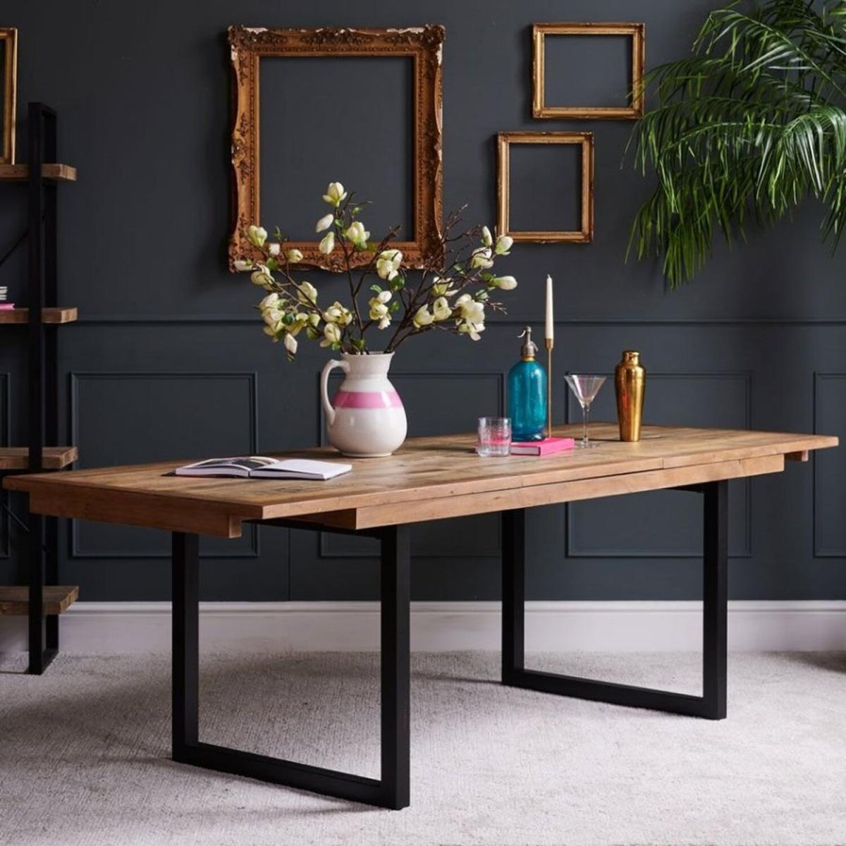 Adelaide Large Extendable Dining Table - Brown, Black – image 4