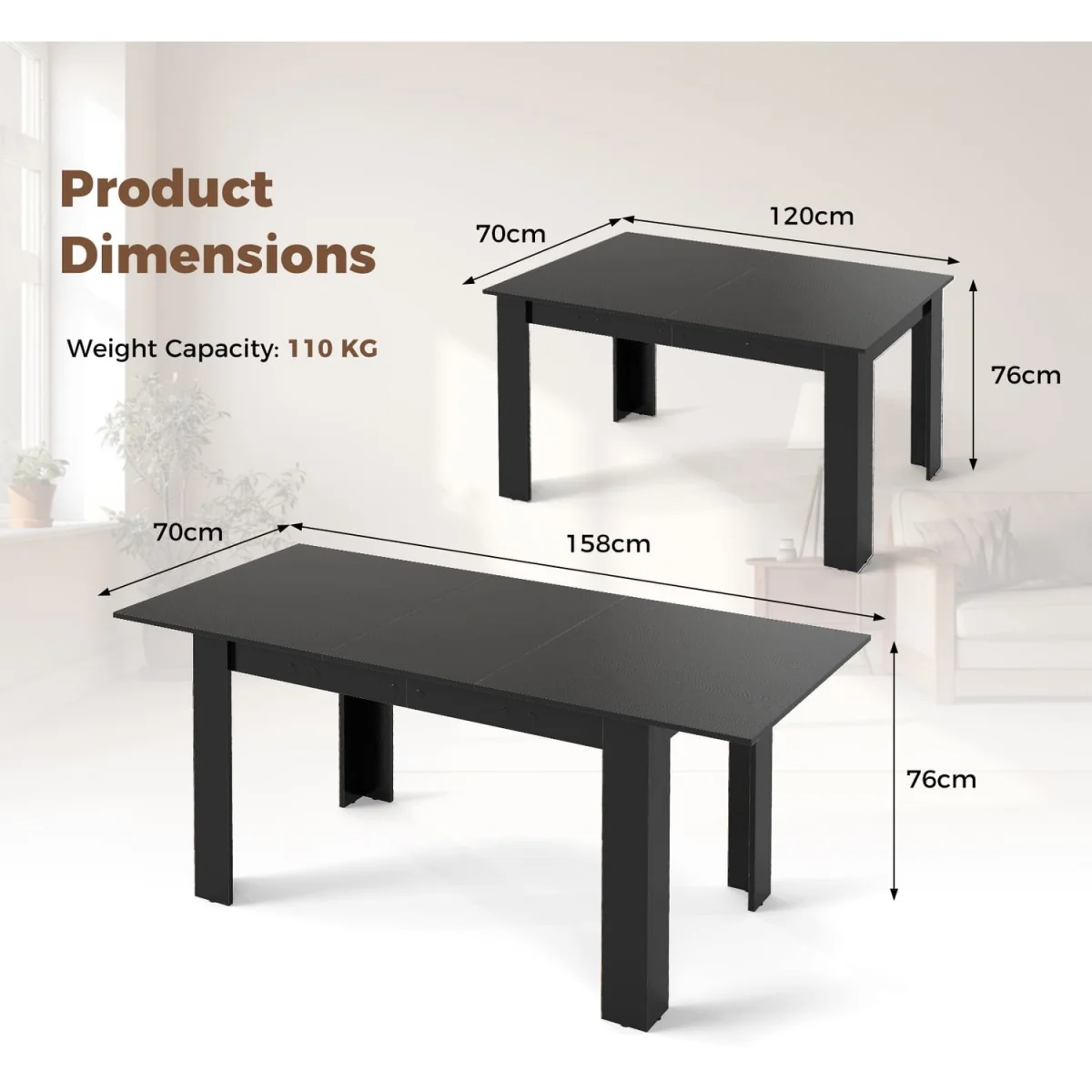 L-Leg Extendable Kitchen Dining Table – image 3