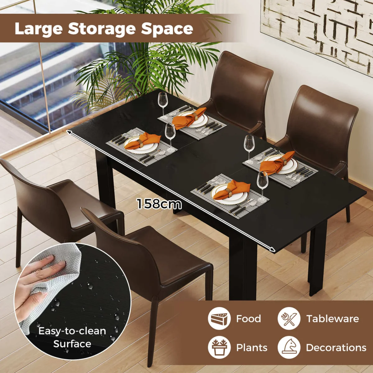 L-Leg Extendable Kitchen Dining Table – image 4