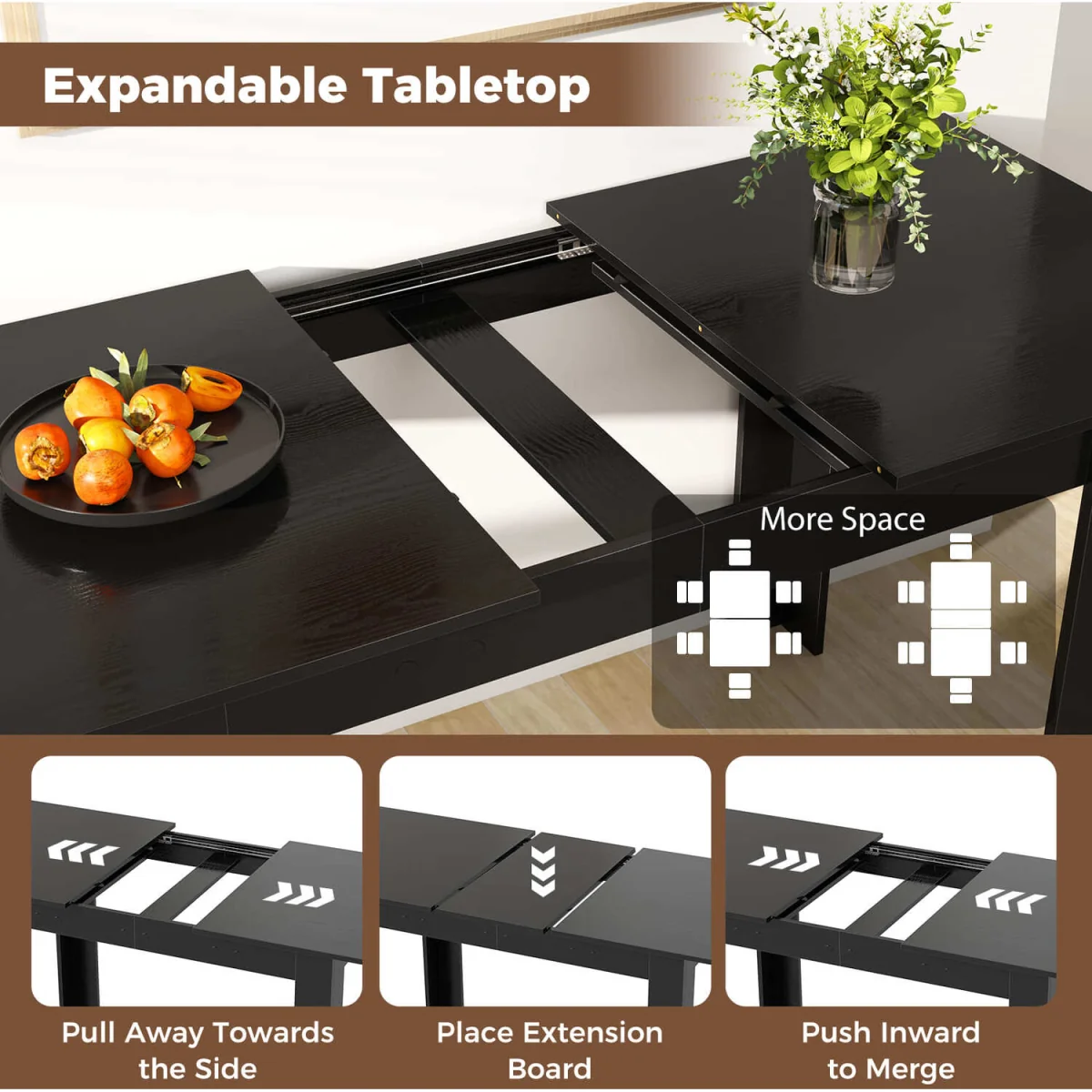 L-Leg Extendable Kitchen Dining Table – image 6