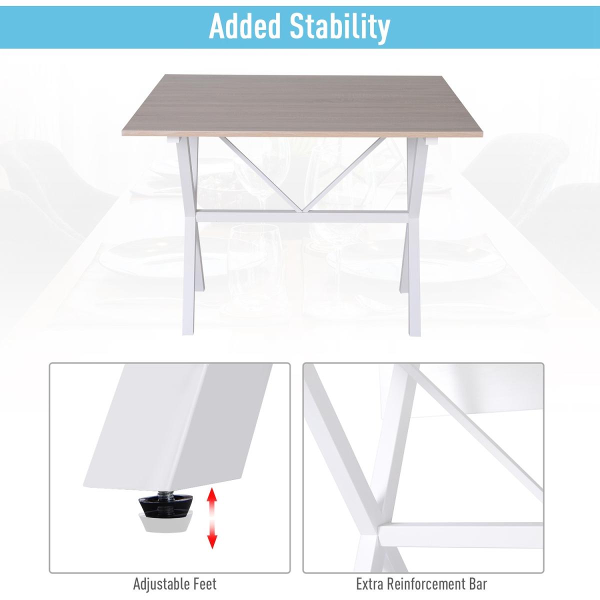 Folding Expandable Dining Table with Metal Frame - White – image 13