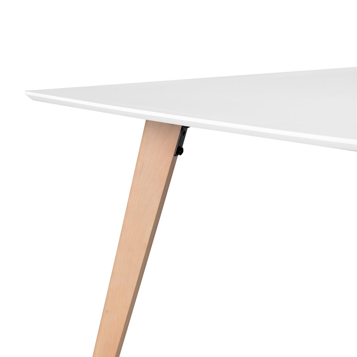 Rookie Modern Rectangular Dining Table Wooden Leg 120*80 - White – image 4