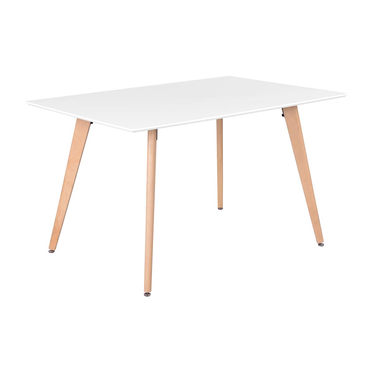 Rookie Modern Rectangular Dining Table Wooden Leg 120*80 - White – image 1