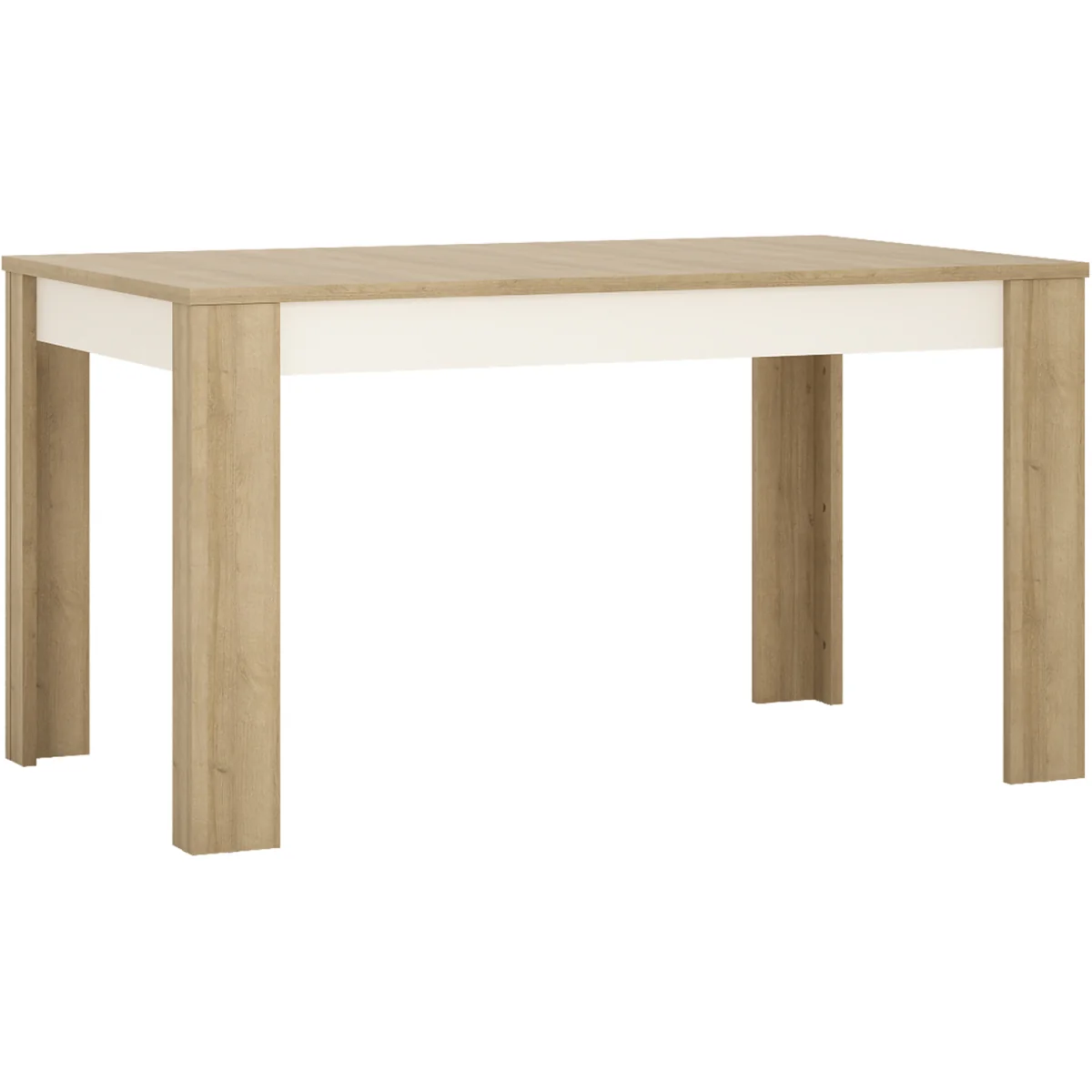 Lyon Medium Extending Dining Table 140-180cm in Riviera Oak/White High Gloss - Oak – image 4