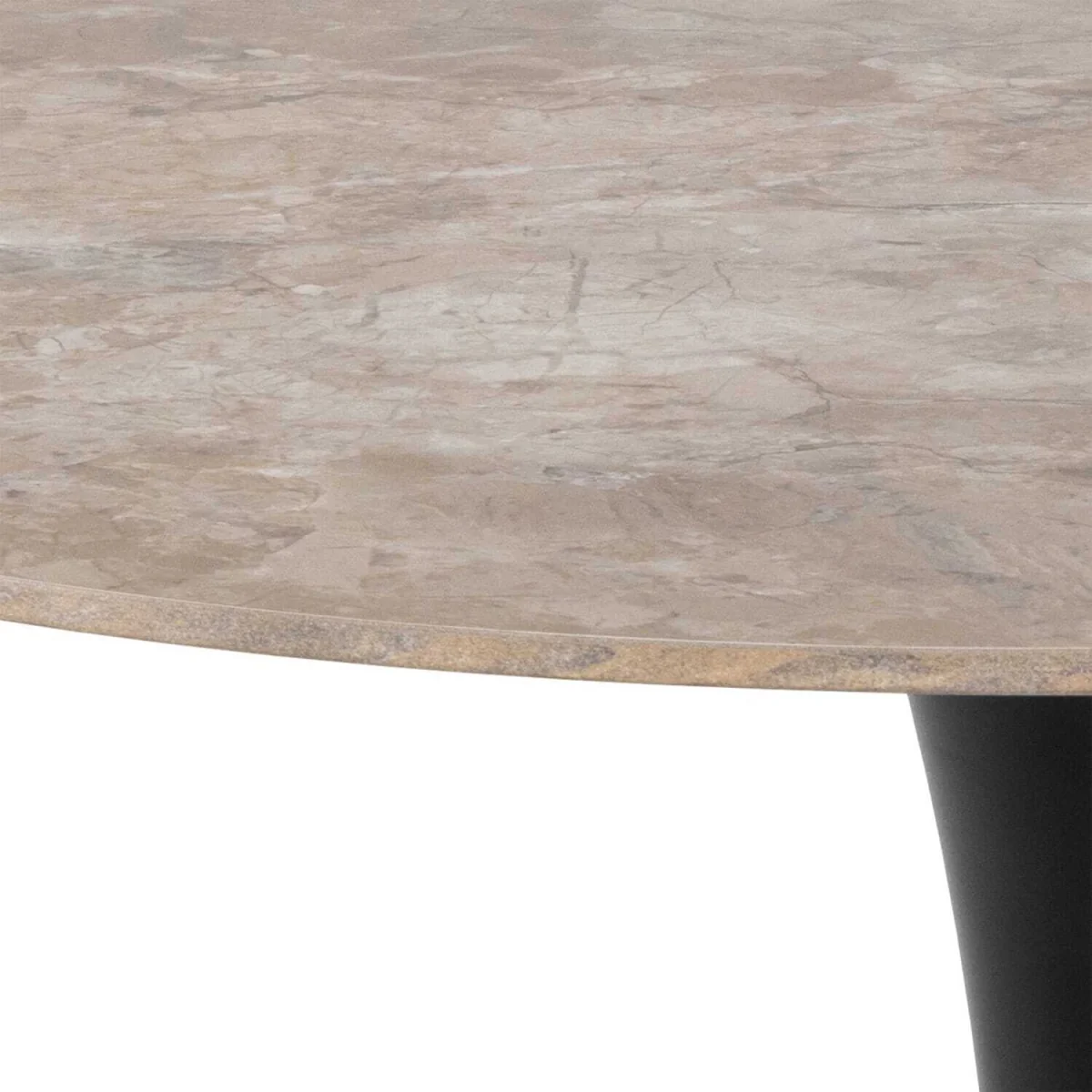 Cloverfern Round Dining Table Ceramic Top Matt Steel Base - Brown – image 2