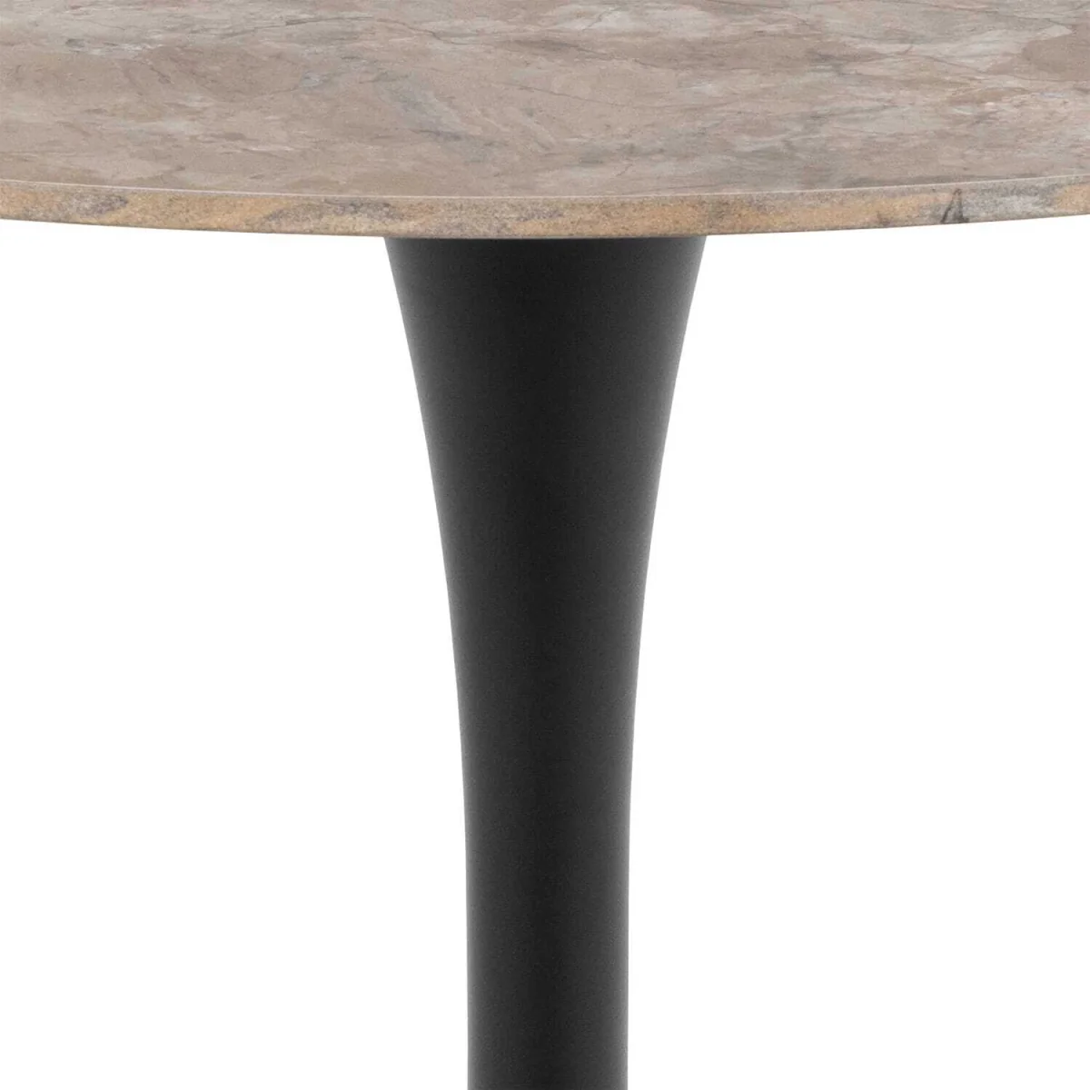 Cloverfern Round Dining Table Ceramic Top Matt Steel Base - Brown – image 3