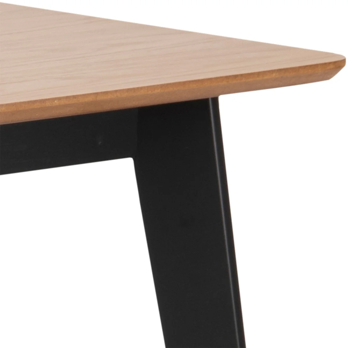 Roxby Rectangular Dining Table - Oak & Black – image 4