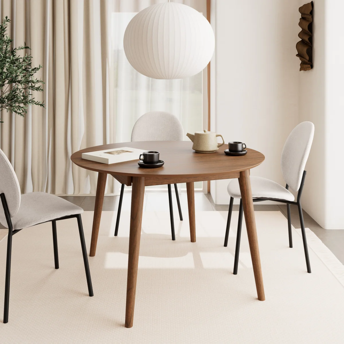 Montreux Round Extending Dining Table - Walnut – image 6