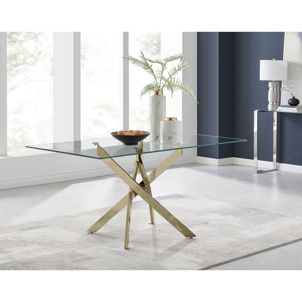 Leonardo 6 Gold Dining Table and 6 Murano Chairs - Yellow – image 3