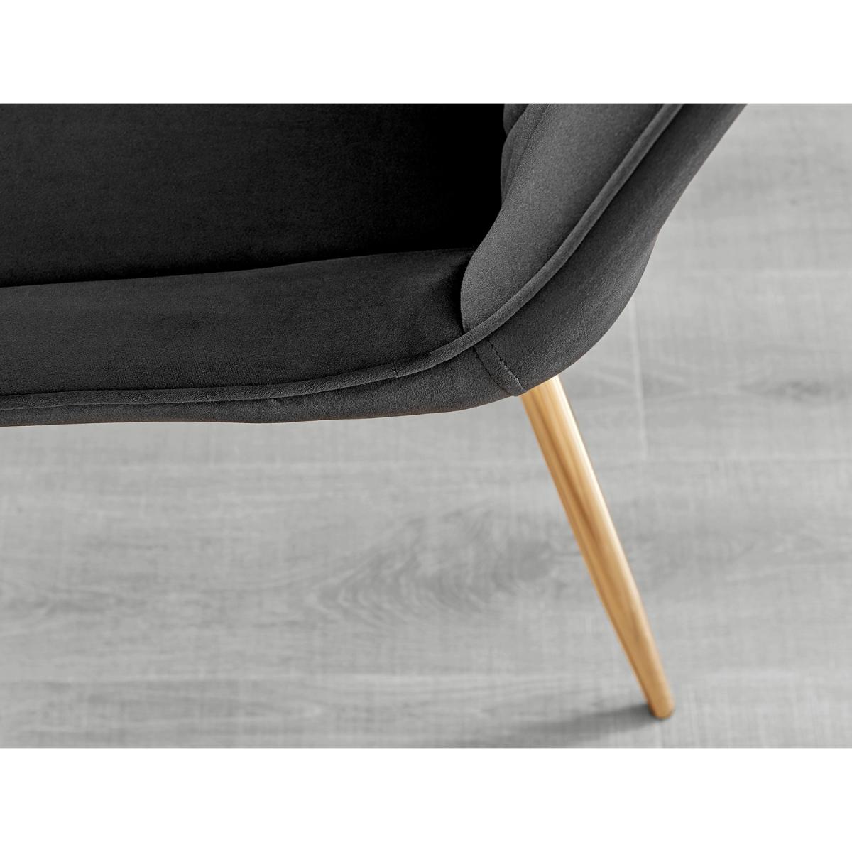 Pivero 4 Grey Dining Table and 4 Pesaro Gold Leg Chairs - Black – image 14