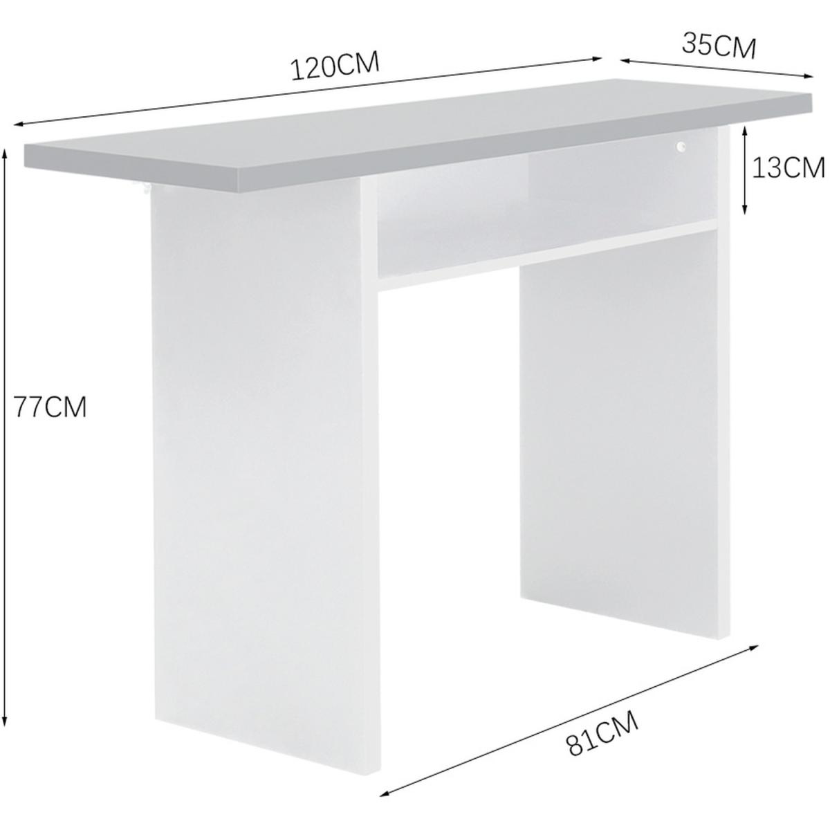 High Glossy Dining Table Laptop Tray Worktop Home Living Room - Grey / 120cm – image 5