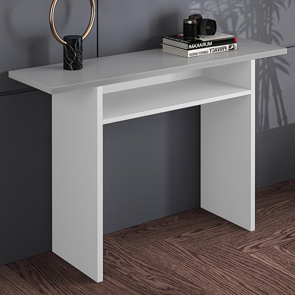 High Glossy Dining Table Laptop Tray Worktop Home Living Room - Grey / 120cm – image 6