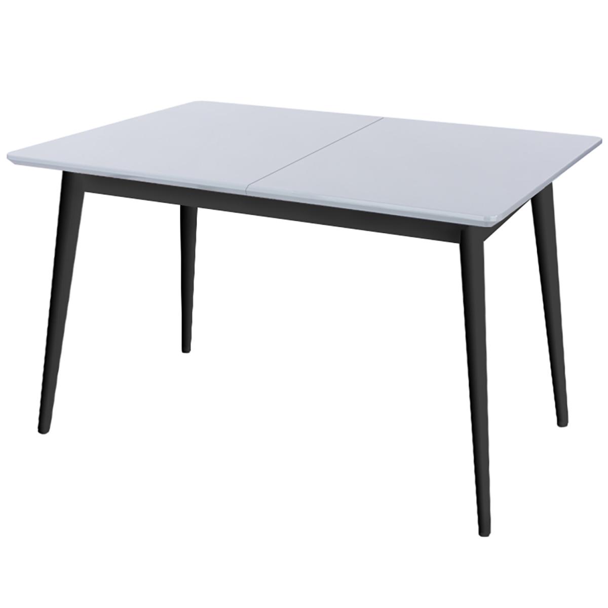 Aspen Rectangular Extending Dining Table With Black Legs - Gloss Grey – image 2
