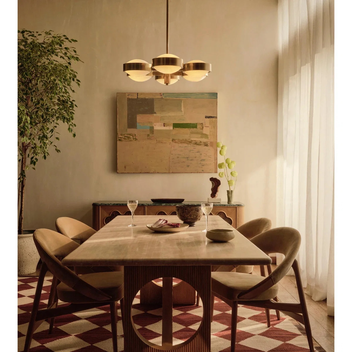 Elliot Dining Table, Travertine – image 2
