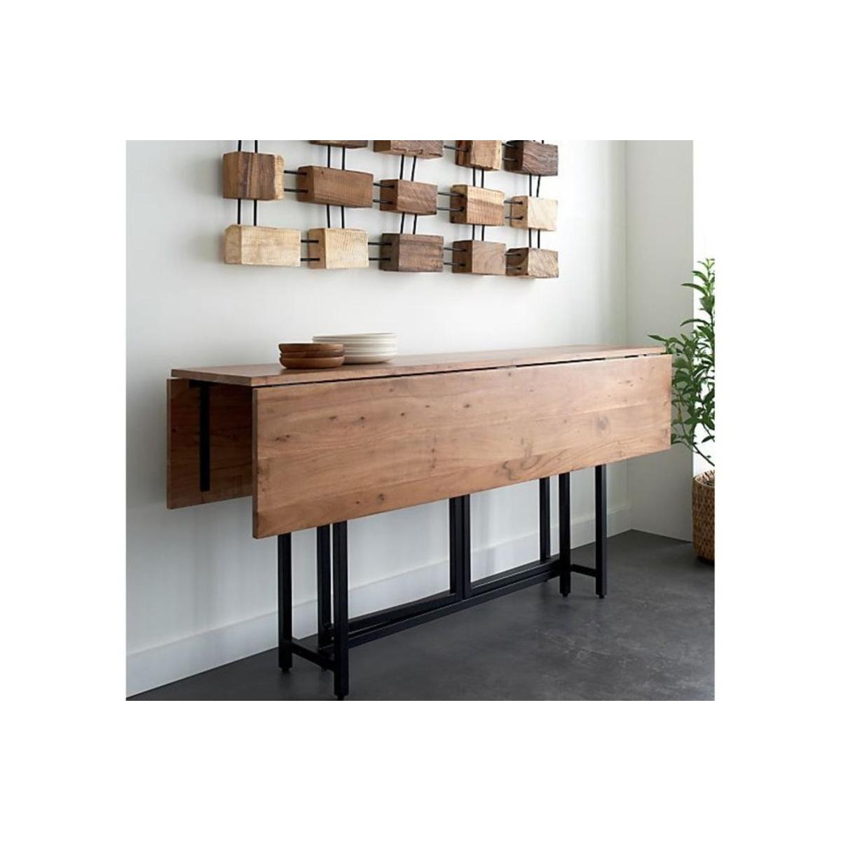 Marit 4-6 Extendable Dining Table, Dark Wood & Black – image 3