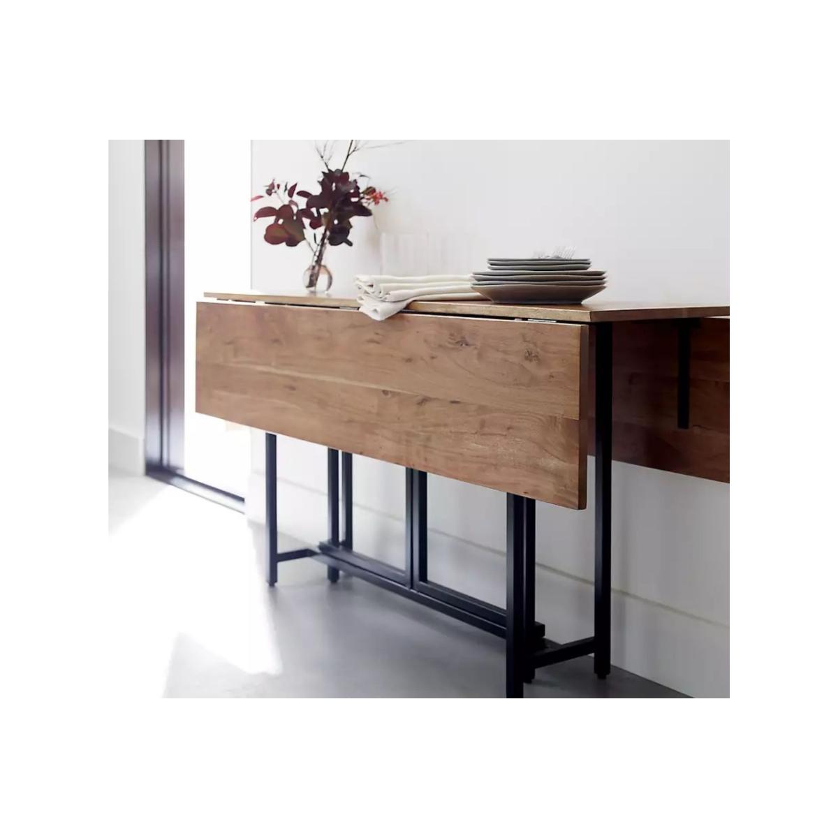 Marit 4-6 Extendable Dining Table, Dark Wood & Black – image 4