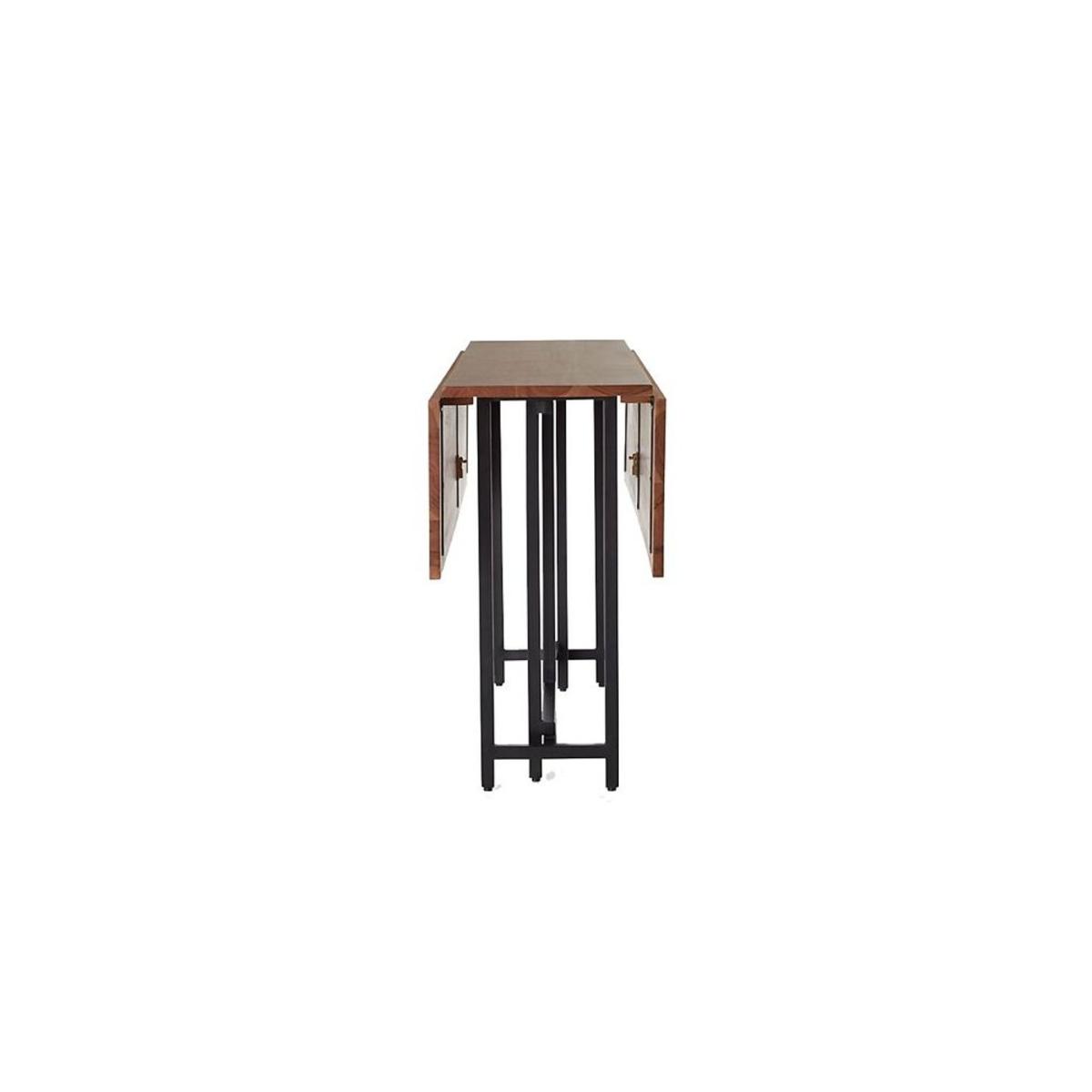 Marit 4-6 Extendable Dining Table, Dark Wood & Black – image 5