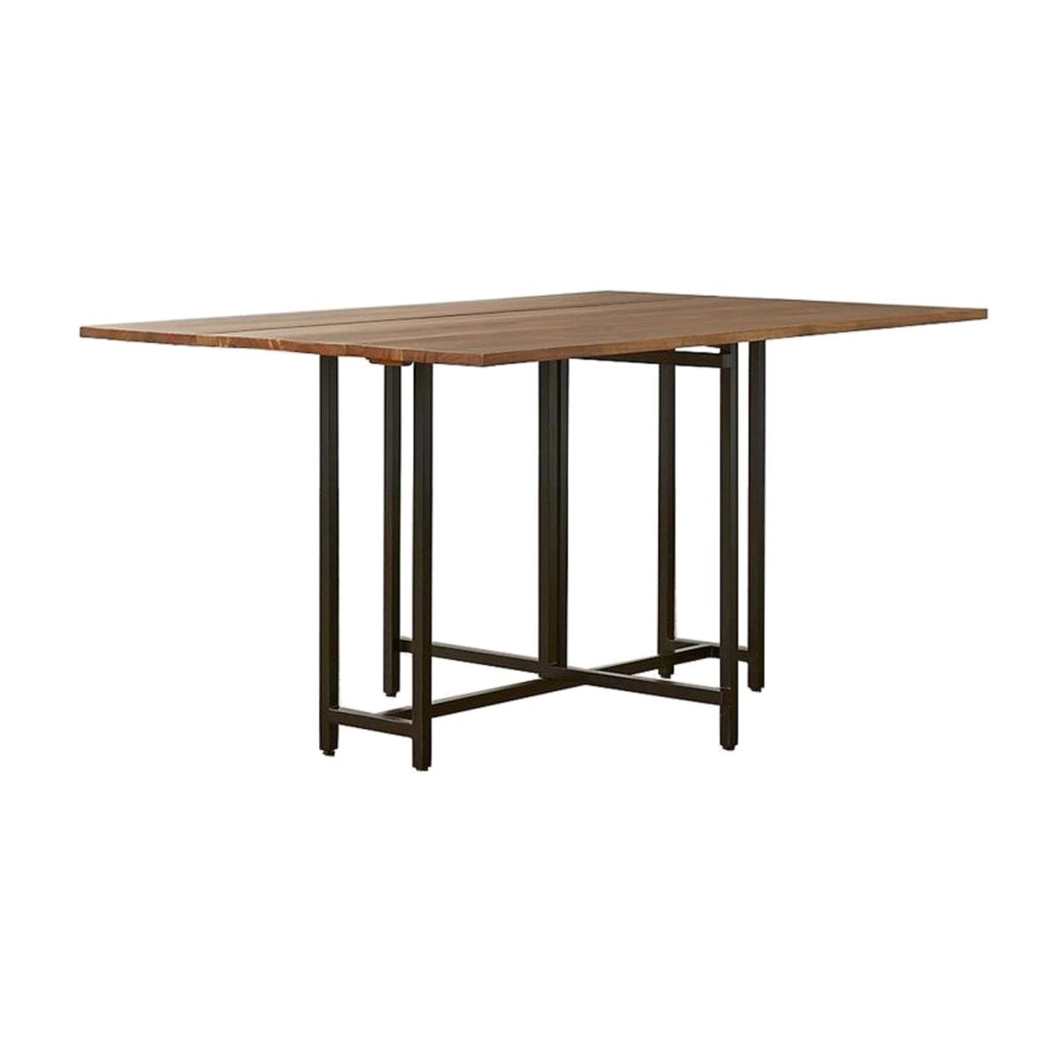 Marit 4-6 Extendable Dining Table, Dark Wood & Black – image 1
