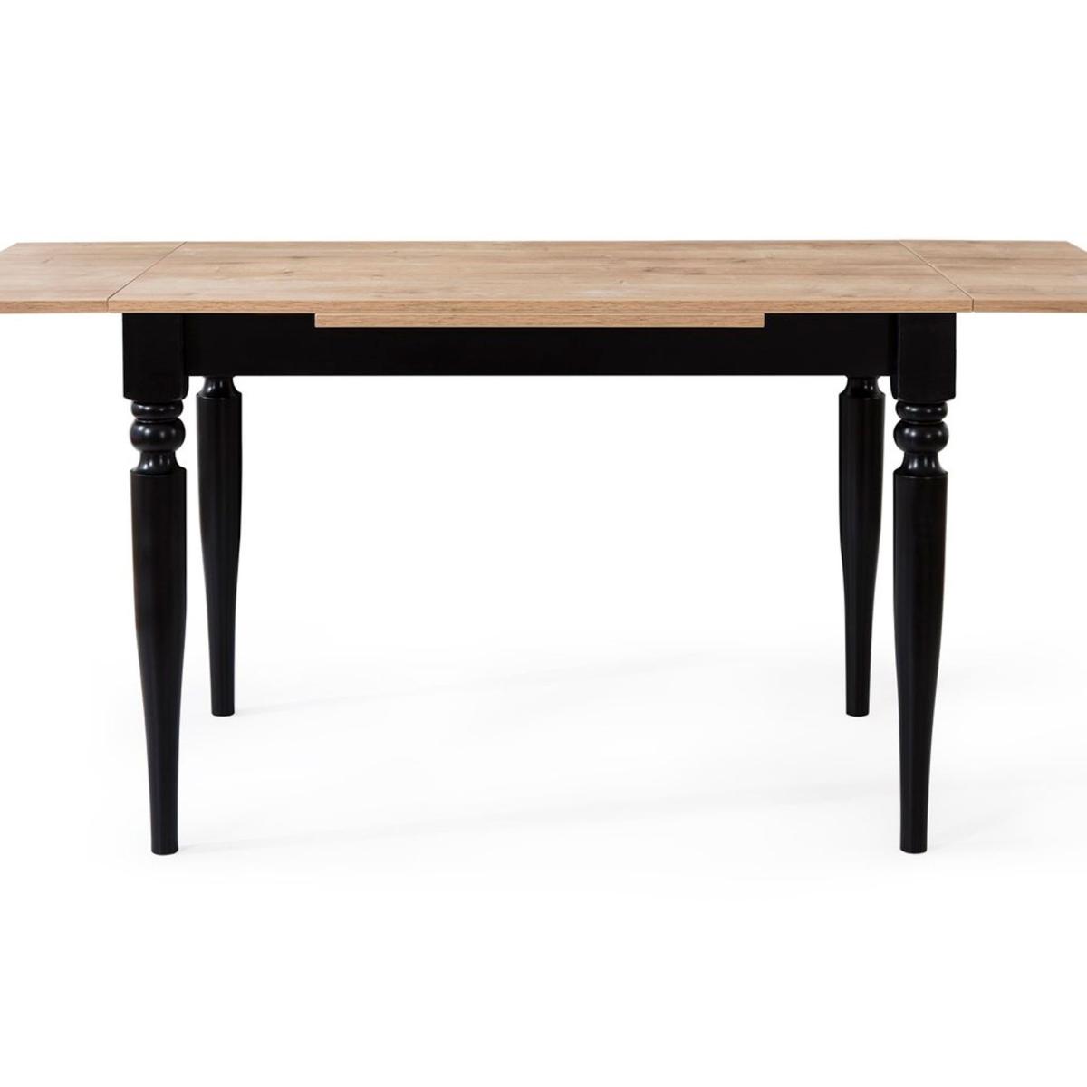 Coleman 4 - 8 Seat Extendable Dining Table, Light Wood & Black – image 2