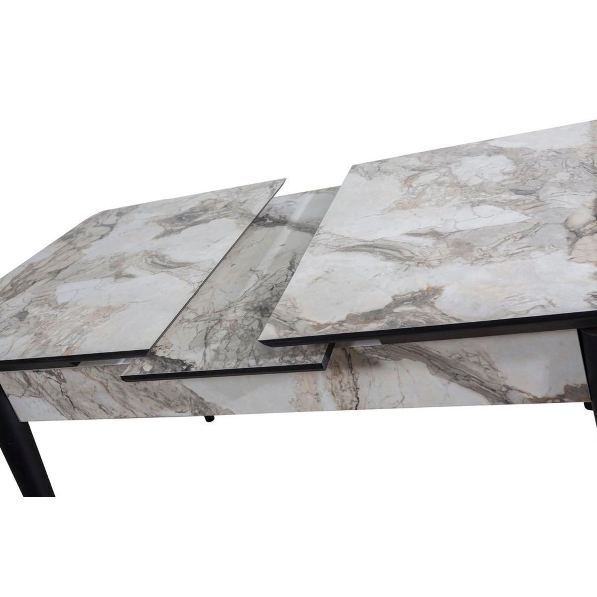 Arverdi 4 - 6 Seat Extendable Dining Table, Grey Marble – image 2