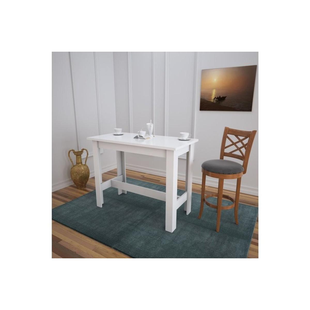 Pasific Barra 4 Seat Fixed Dining Table, White (High Gloss) – image 2