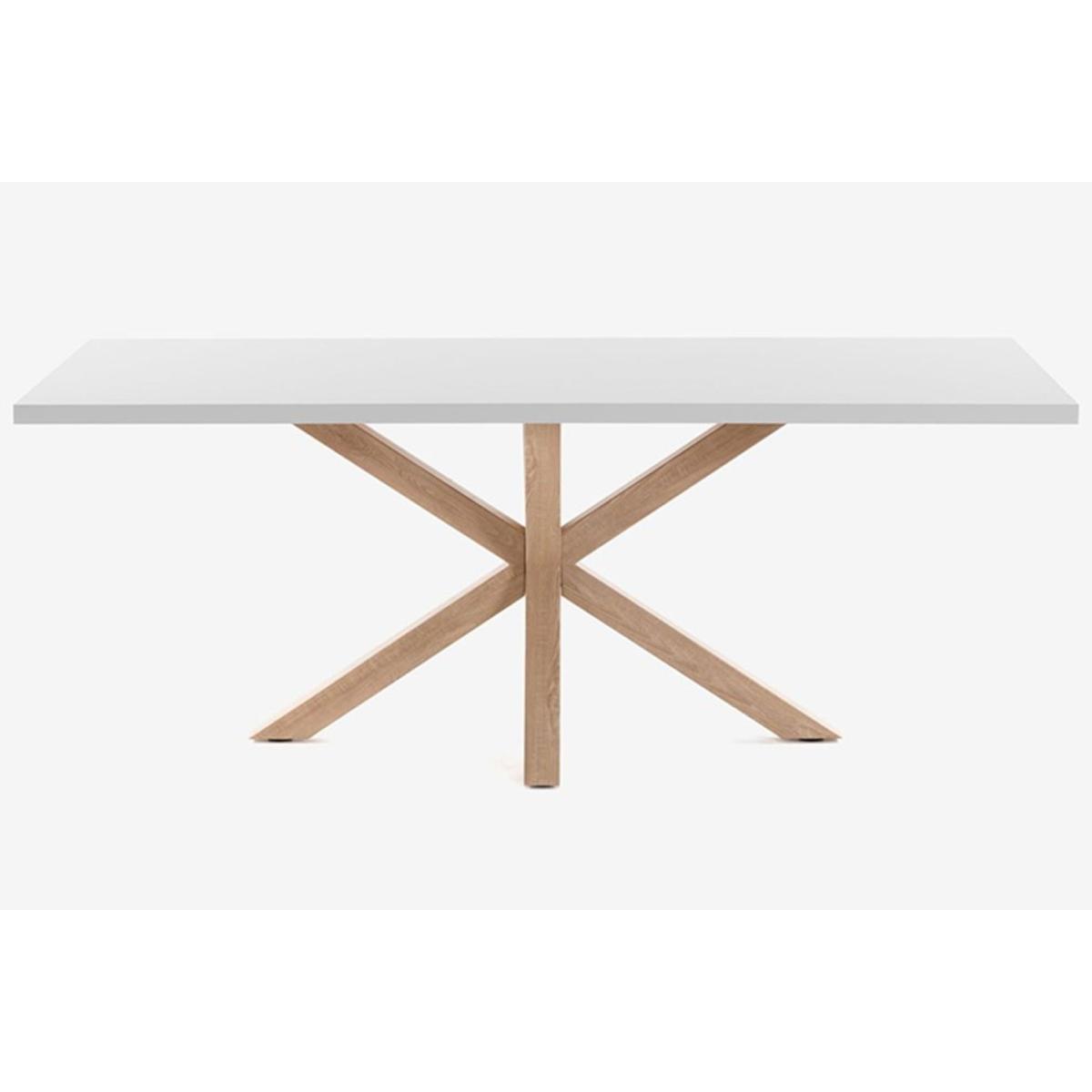 Flinna 4-6 Seat Dining Table, White & Light Wood – image 2