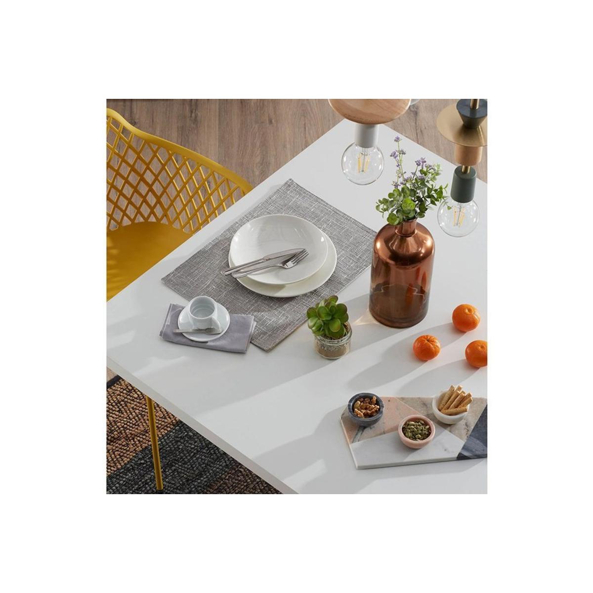 Flinna 4-6 Seat Dining Table, White & Light Wood – image 4