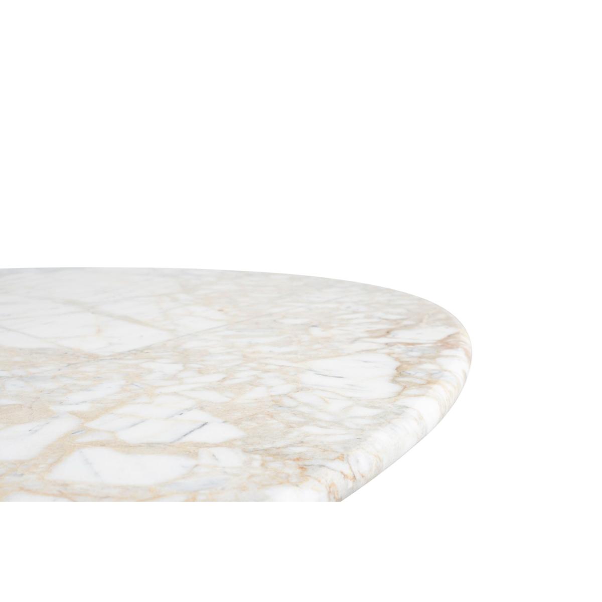 Eli Marble 4-6 Seat Fixed Dining Table, White – image 4