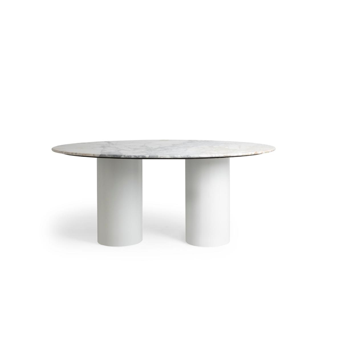 Eli Marble 4-6 Seat Fixed Dining Table, White – image 5