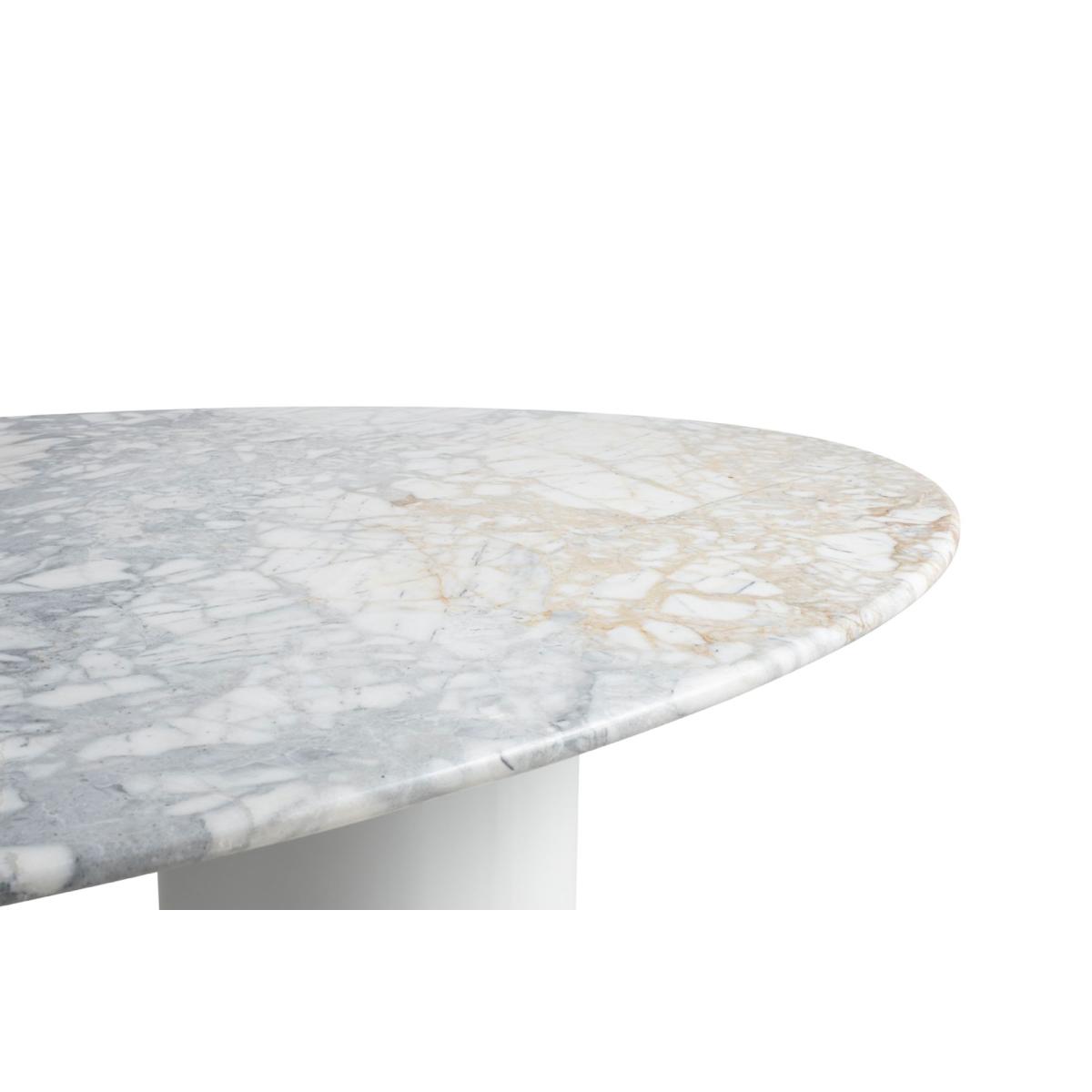 Eli Marble 4-6 Seat Fixed Dining Table, White – image 6