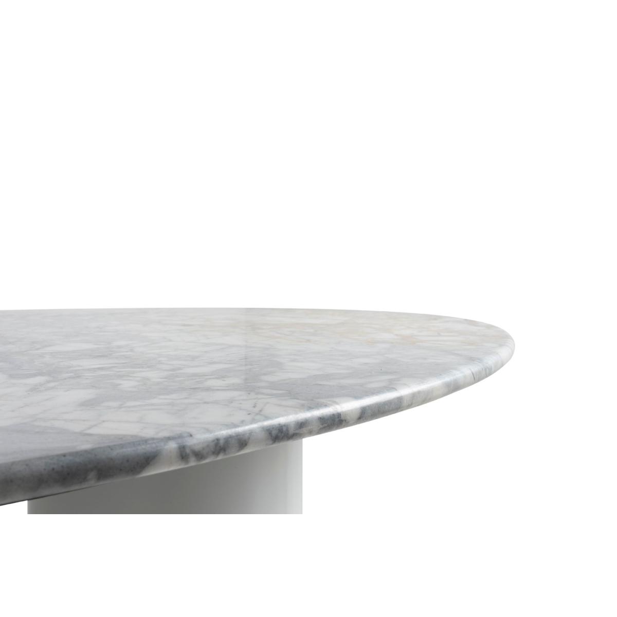 Eli Marble 4-6 Seat Fixed Dining Table, White – image 8