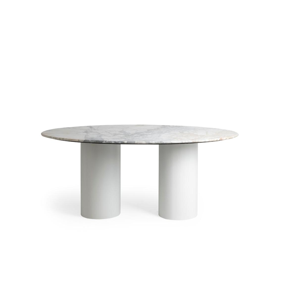 Eli Marble 4-6 Seat Fixed Dining Table, White – image 9