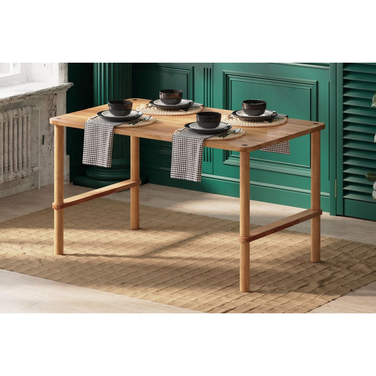 Maya Libra 4-6 Seat Fixed Dining Table, Oak – image 2