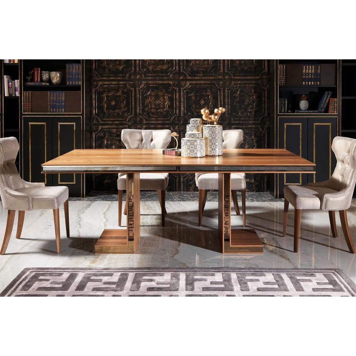 Vanessa 6-8 Seat Fixed Dining Table, Dark Wood – image 2