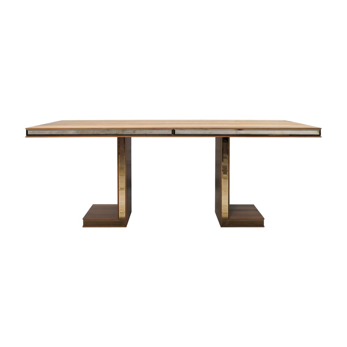 Vanessa 6-8 Seat Fixed Dining Table, Dark Wood – image 1
