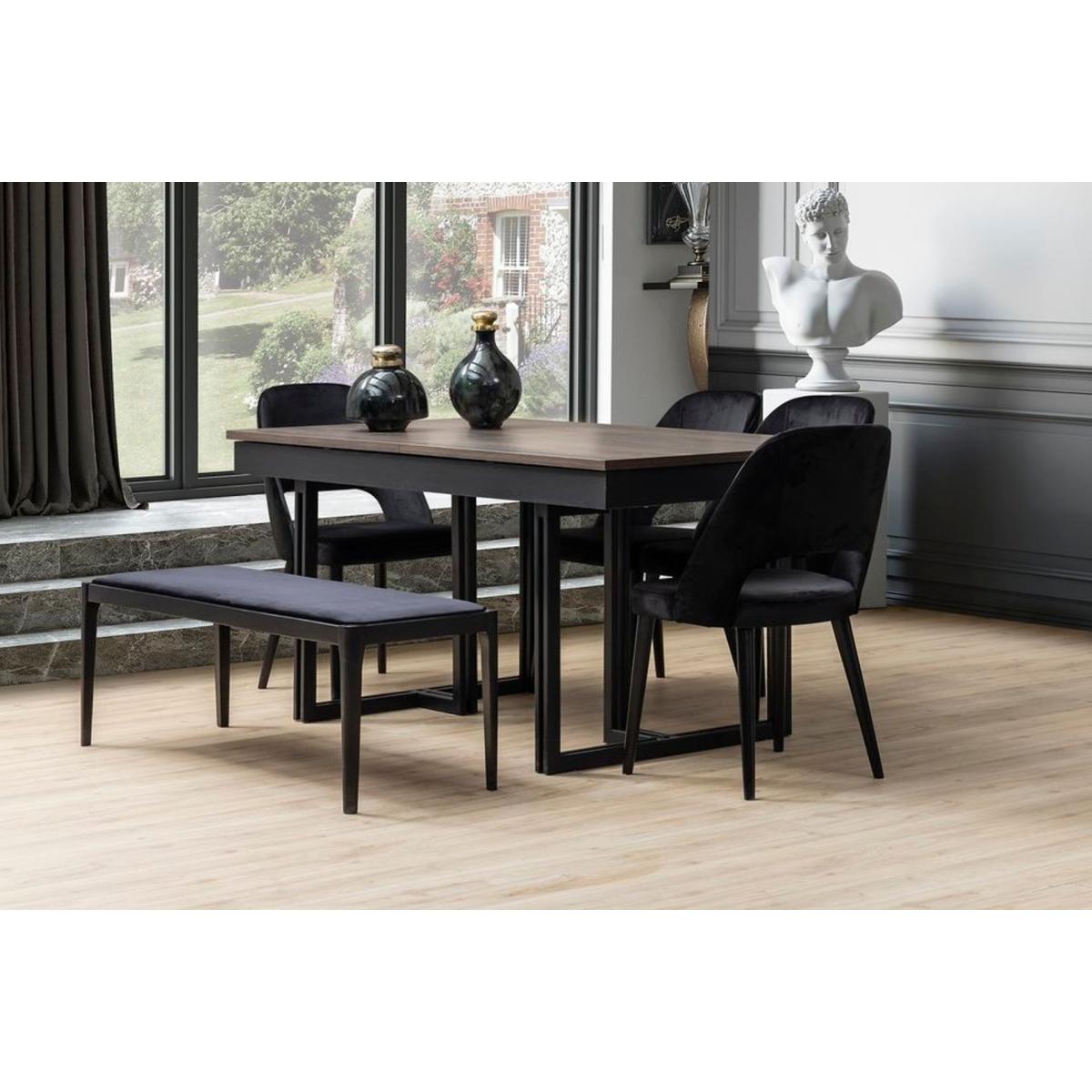 Line Extendable Dining Table, Dark Wood – image 1