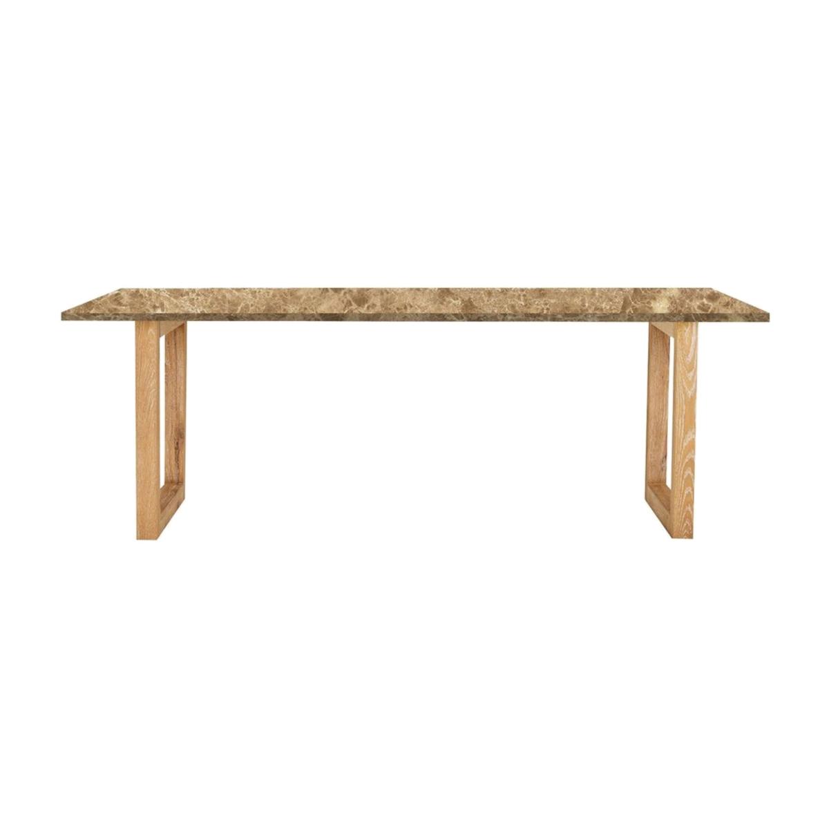 Lycia 6-8 Seat Marble Fixed Dining Table, Natural & Light Wood – image 1