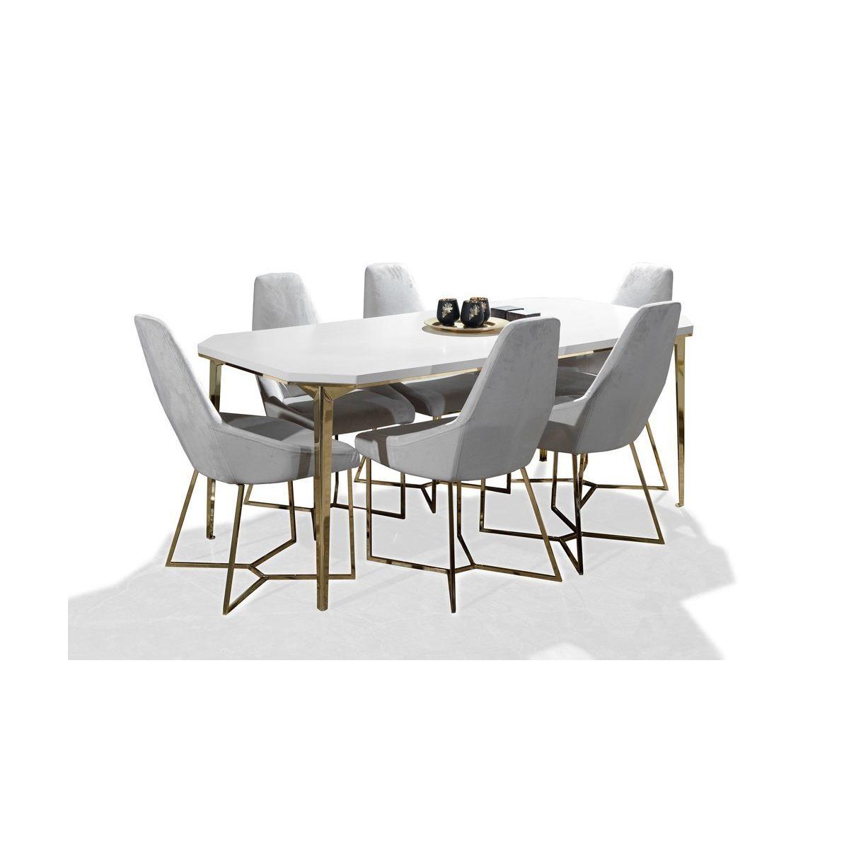 Diamond Fixed Dining Table, Cream – image 2