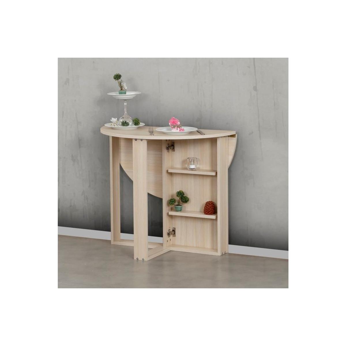 Pasific 2-4 Seat Middle Extendable Dining Table, Light Wood – image 3