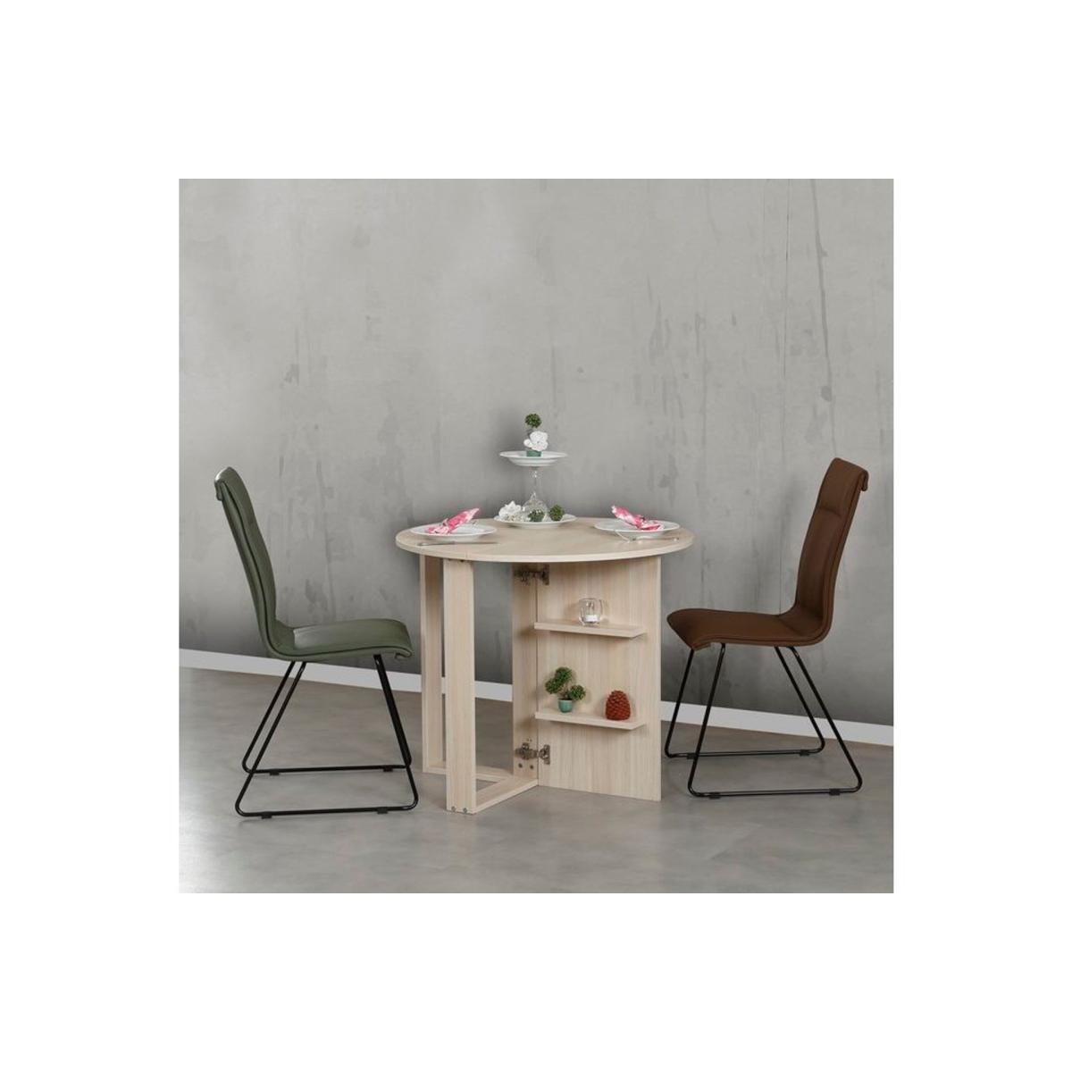 Pasific 2-4 Seat Middle Extendable Dining Table, Light Wood – image 4