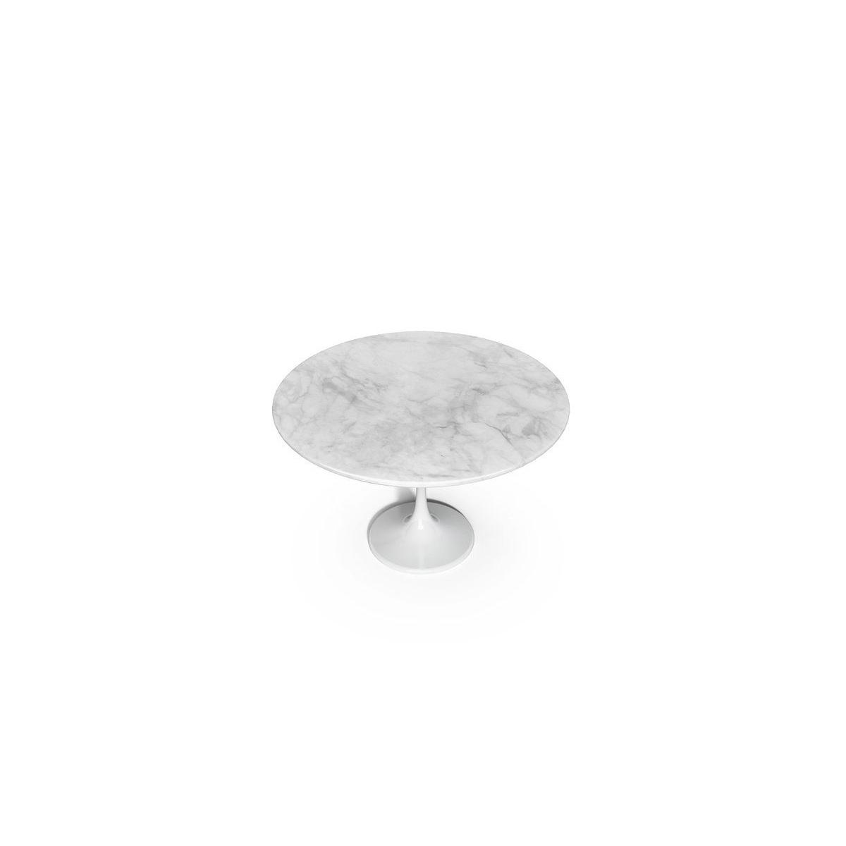 Tulip Marble Fixed Dining Table, White – image 4