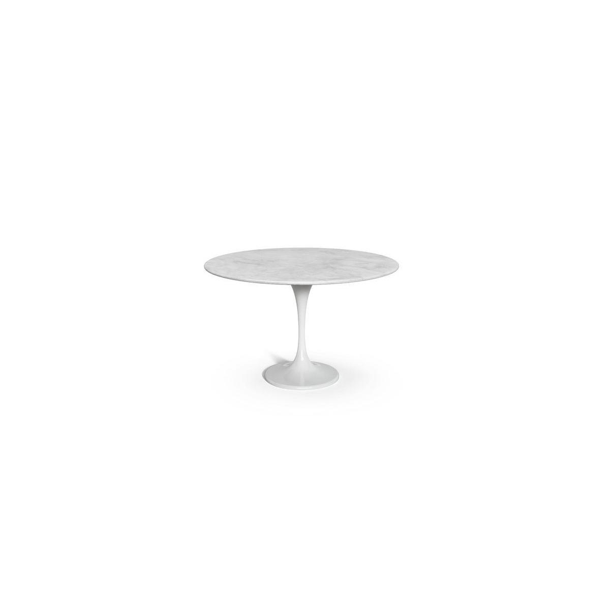 Tulip Marble Fixed Dining Table, White – image 5