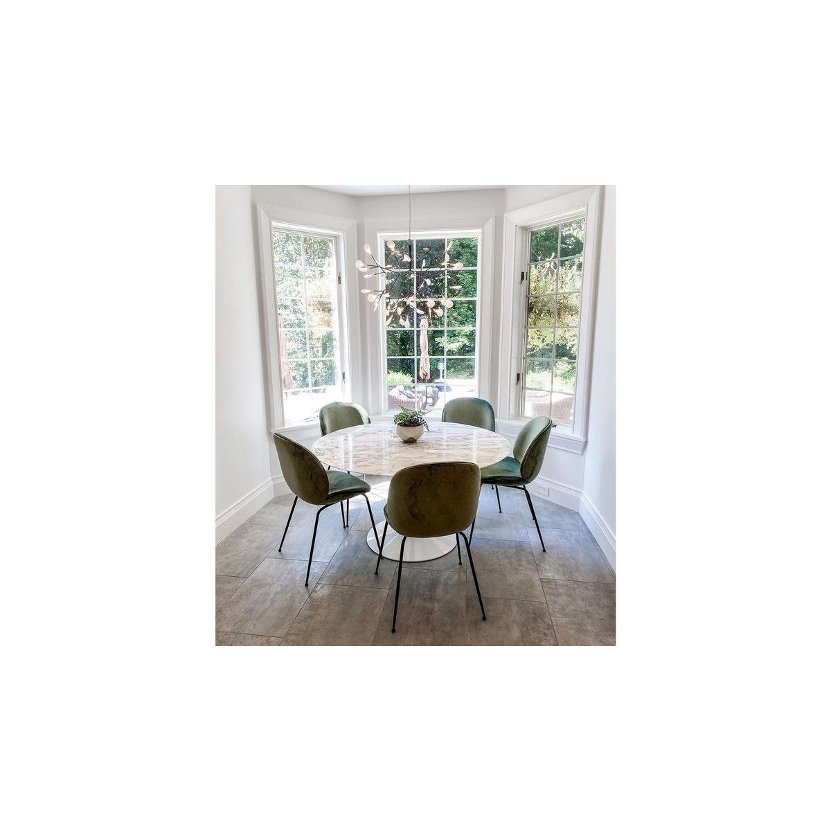 Tulip Marble Fixed Dining Table, White – image 7