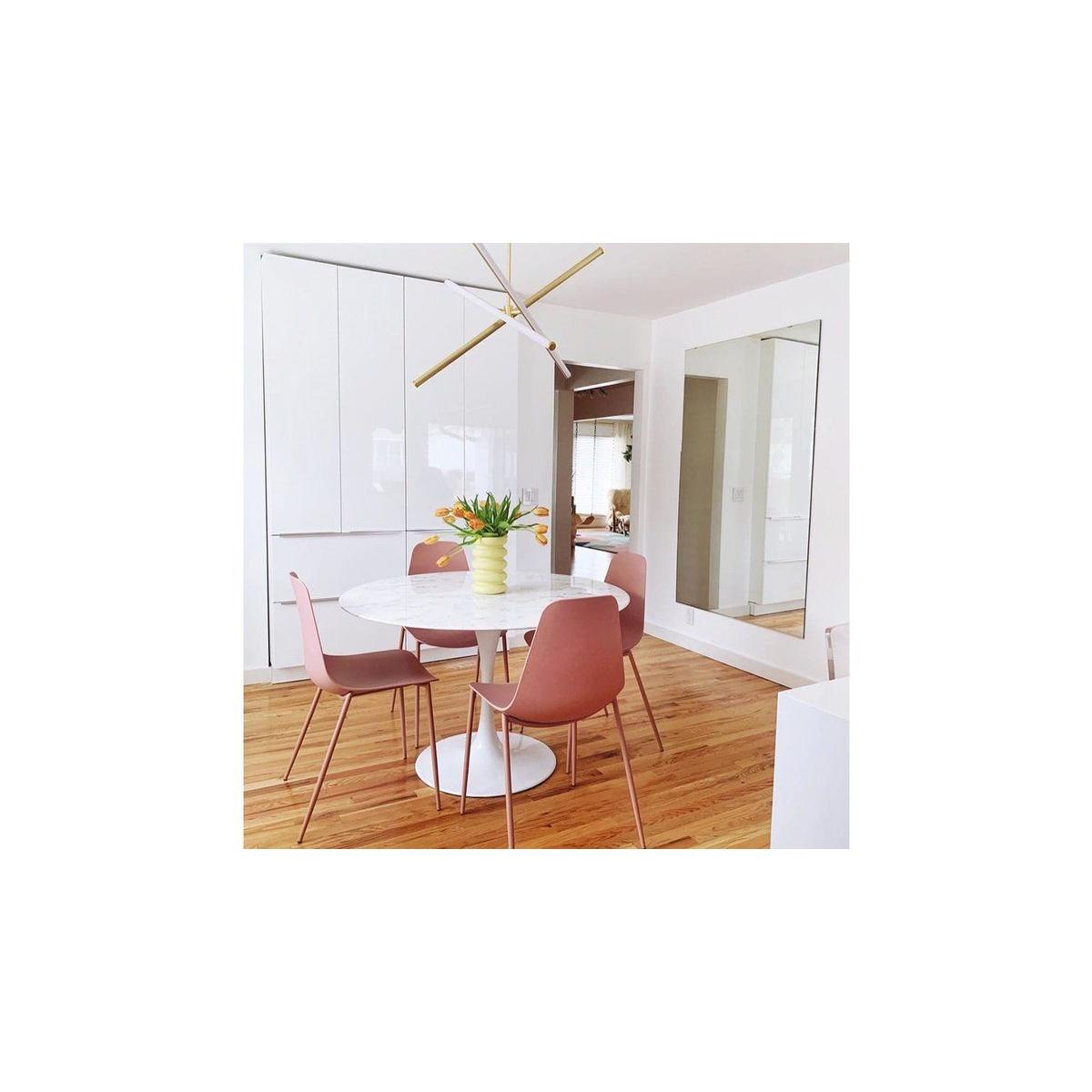 Tulip Marble Fixed Dining Table, White – image 8